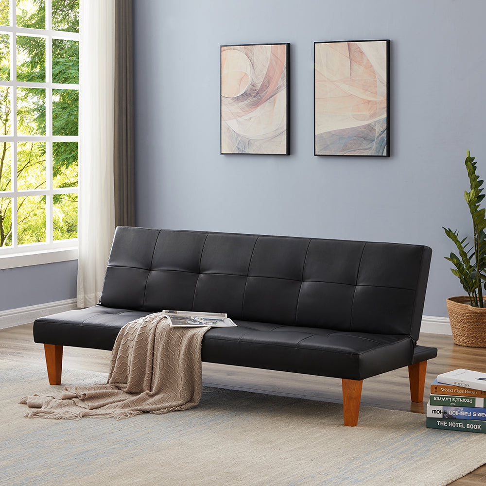 PU Leather Sofa Bed Couch , Convertible Folding Futon Sofa Bed , Recliner Sleeper for Home Living Room . - Atlantic Fine Furniture Inc