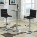 Abiline - Round Glass Top Bistro Bar Table - Chrome - Atlantic Fine Furniture Inc