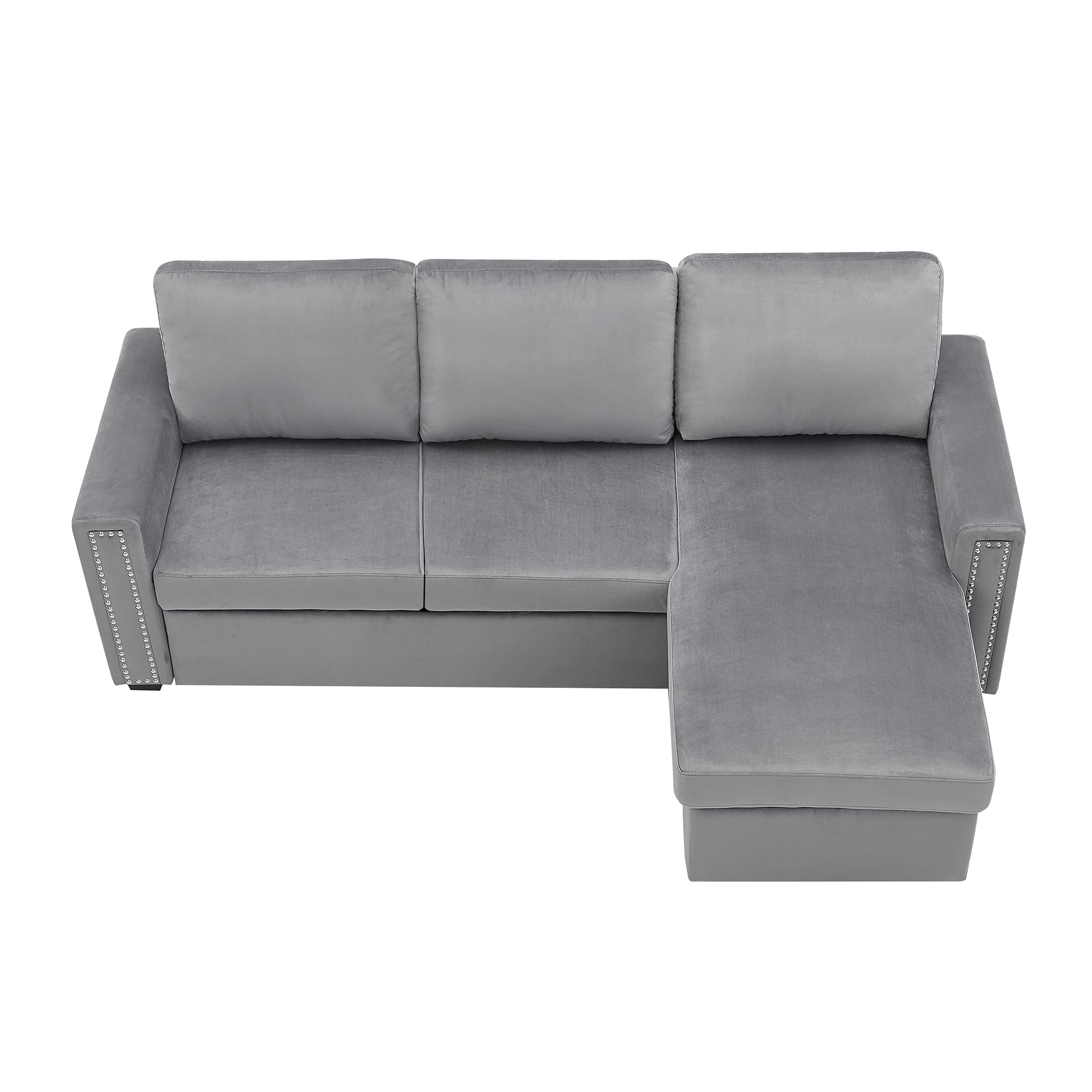 Orisfur. 83" Pull Out Sleeper Sofa Reversible L-Shape 3 Seat Sectional Couch with Storage Chaise for Living Room Furniture Set (Old SKU: SG000408AAA) - Atlantic Fine Furniture Inc