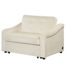 Orisfur. 50.6" Convertible Sleeper Bed, Adjustable Sofa Couch with Dual USB Ports for Living Room Space(Cream White) - Atlantic Fine Furniture Inc