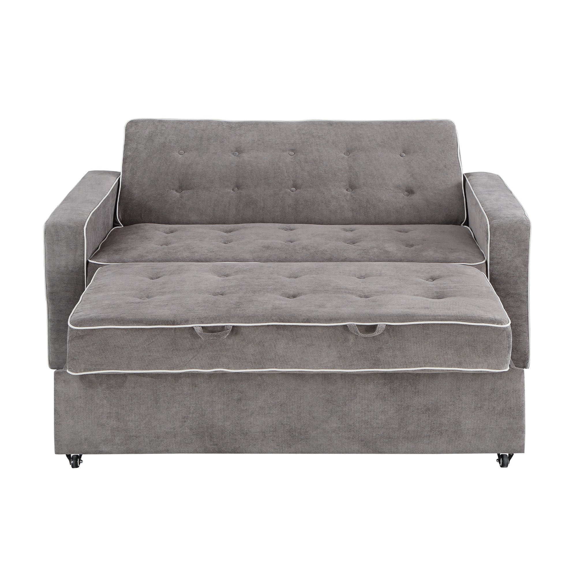 Orisfur. 66" Convertible Sleeper Bed, Adjustable Loveseat Couch with Dual USB Ports for Living Room Space - Atlantic Fine Furniture Inc