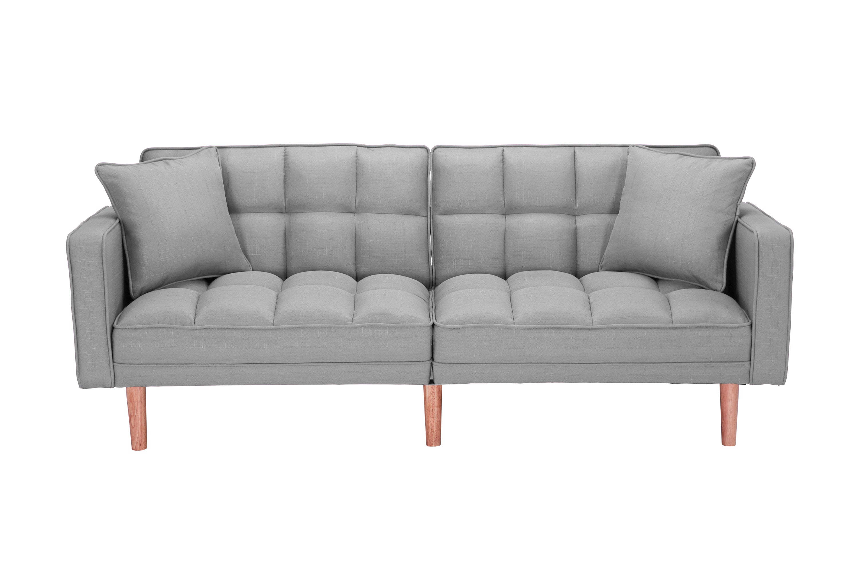 FUTON SLEEPER SOFA WITH 2 PILLOWS LIGHT GREY FABRIC(W223S00032、W223S00583、W223S01339 ) - Atlantic Fine Furniture Inc