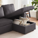 Orisfur. 83" Pull Out Sleeper Sofa Reversible L-Shape 3 Seat Sectional Couch with Storage Chaise for Living Room Furniture Set - Atlantic Fine Furniture Inc
