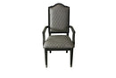 House - Beatrice Chair (Set of 2) - Two Tone Gray Fabric & Charcoal Finish - Atlantic Fine Furniture Inc