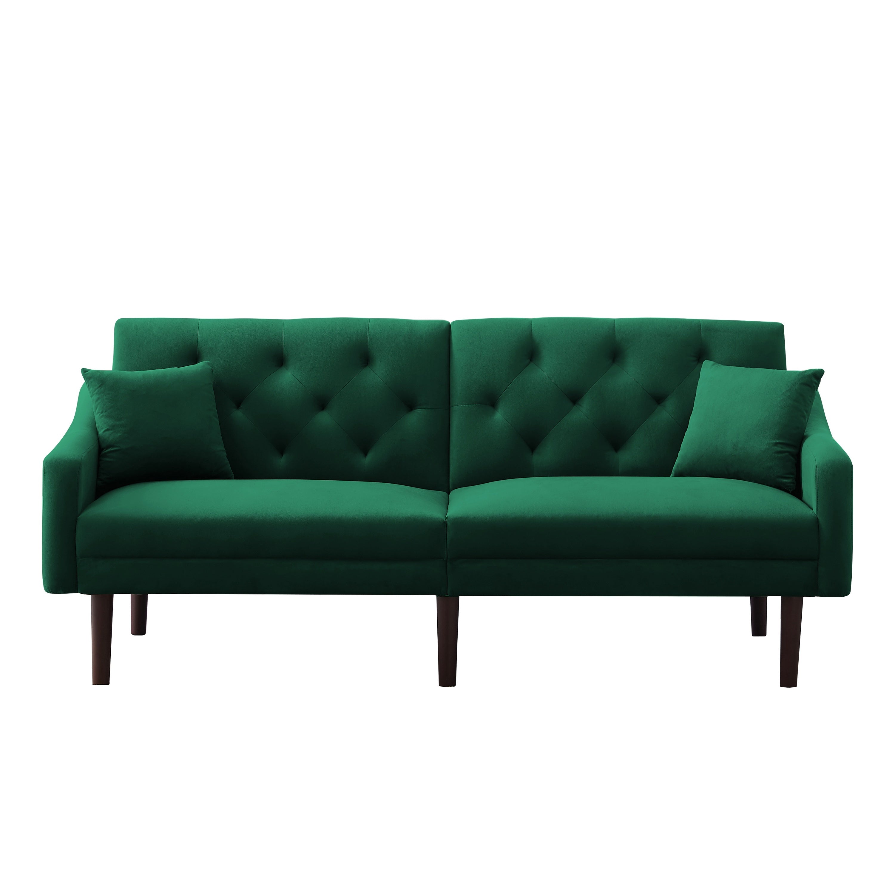 FUTON SOFA SLEEPER Green VELVET WITH 2 PILLOWS(same as W223S00360。Size difference, See Details in page.)***Not available for sale on Walmart*** - Atlantic Fine Furniture Inc