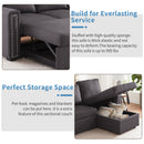 Orisfur. 83" Pull Out Sleeper Sofa Reversible L-Shape 3 Seat Sectional Couch with Storage Chaise for Living Room Furniture Set - Atlantic Fine Furniture Inc