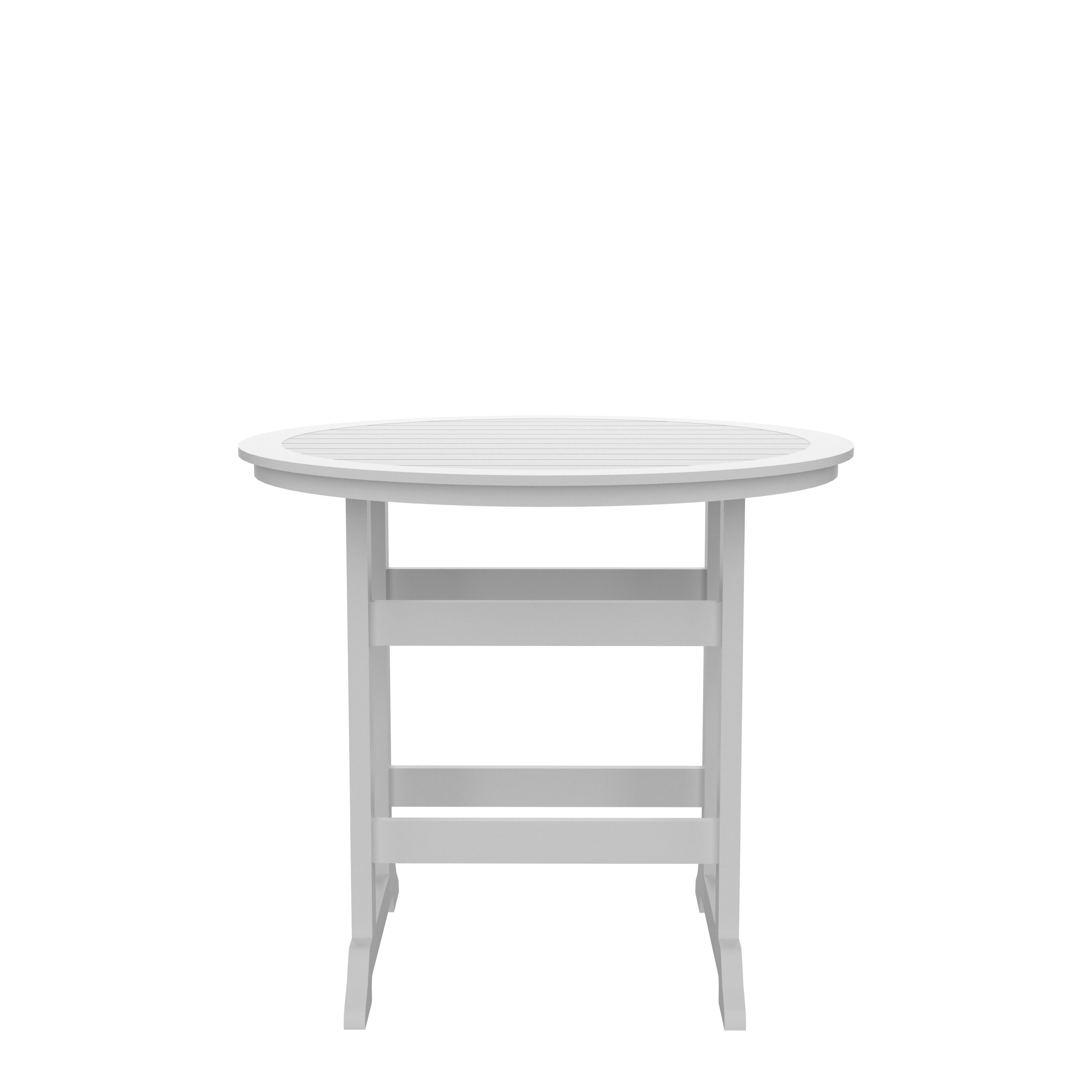 HDPE Bar Table, Dining Table, Patio Bar Set ,Counter Height Table For Outdoor White + Gray - Atlantic Fine Furniture Inc