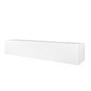 ON-TREND 4-Piece Wall Mount Floating TV Stand with See-through Media Storage Cabinet, Modern High Gloss Entertainment Center up to 70+ Inch TV, RGB Lights for Living Room, Home Theater, White - Atlantic Fine Furniture Inc