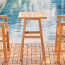 Olina Honey Fish Bone Eucalyptus Wooden Outdoor Side Table - Atlantic Fine Furniture Inc