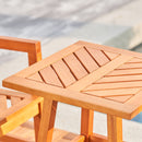 Olina Honey Fish Bone Eucalyptus Wooden Outdoor Side Table - Atlantic Fine Furniture Inc