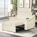Orisfur. 50.6" Convertible Sleeper Bed, Adjustable Sofa Couch with Dual USB Ports for Living Room Space(Cream White) - Atlantic Fine Furniture Inc