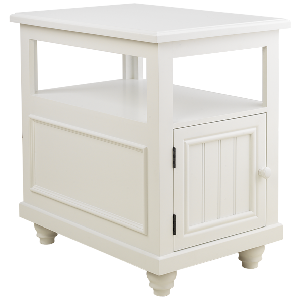 Nantucket Chair Side Cabinet Table - White - Atlantic Fine Furniture Inc