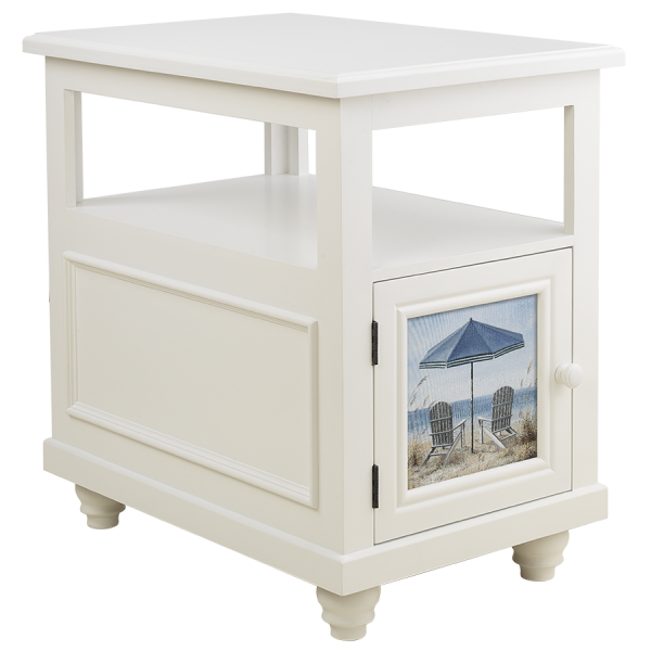 Nantucket Chair Side Cabinet Table with Optional Insert Panel