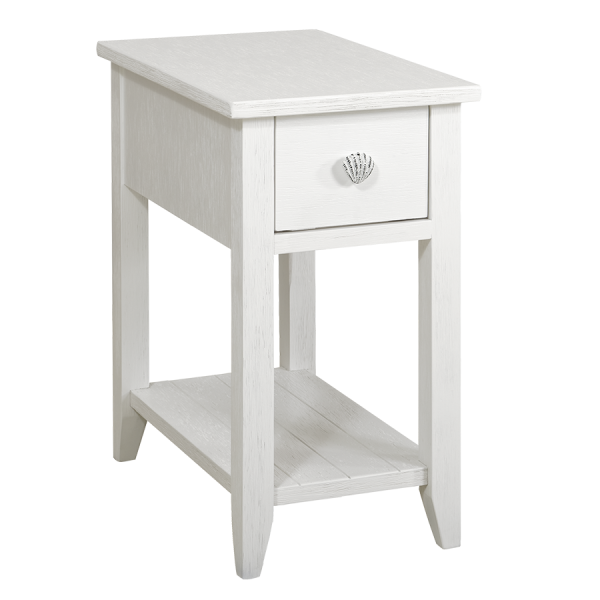 Palm Island Chairside Table - White - Atlantic Fine Furniture Inc