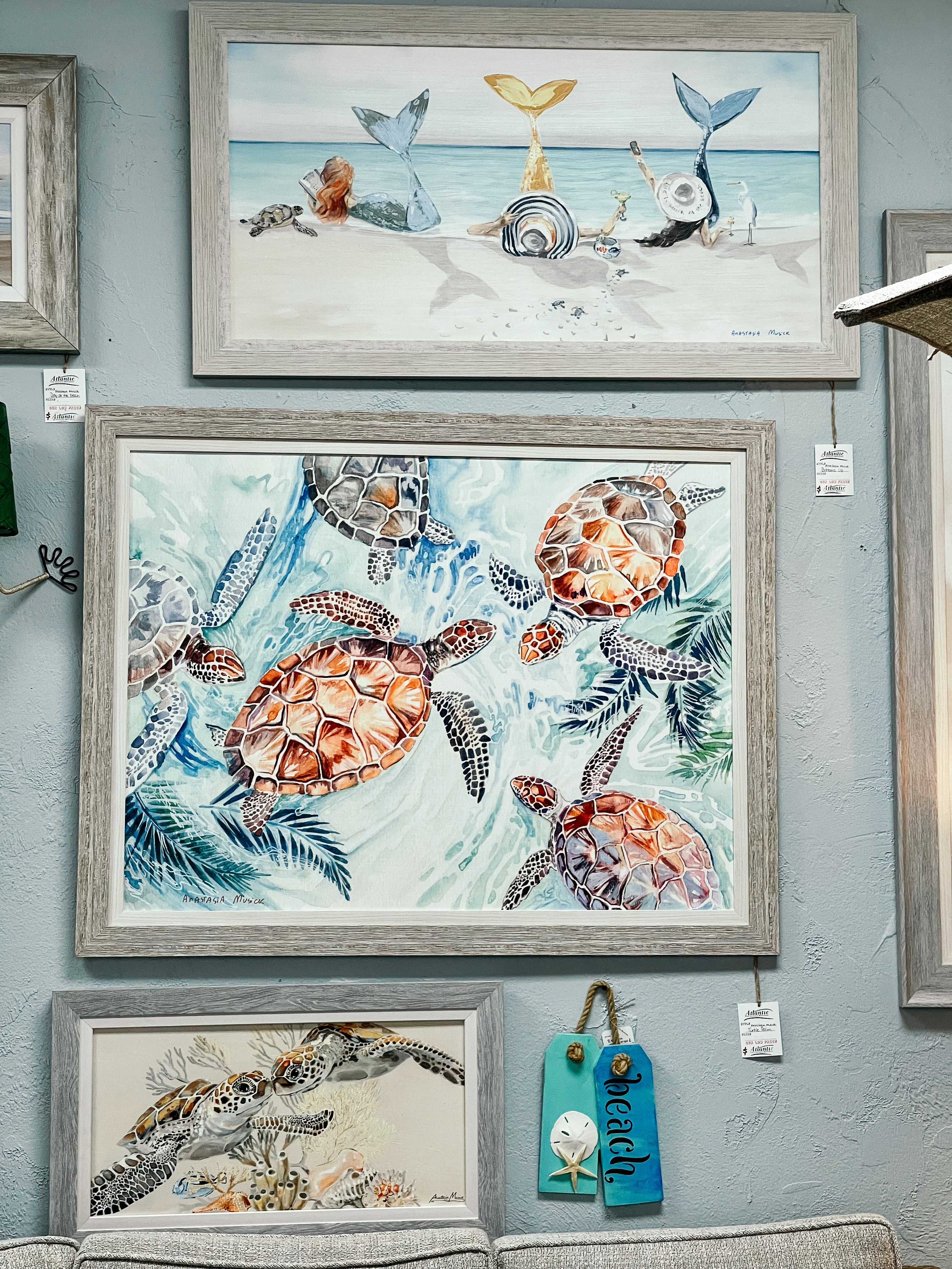 Turtle Palm - Coastal Art - Extra Large - Atlantic Fine Furniture Inc