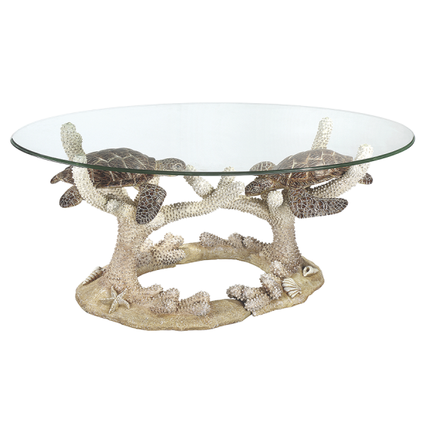 Turtle Sealife Natural Cocktail Table - Atlantic Fine Furniture Inc