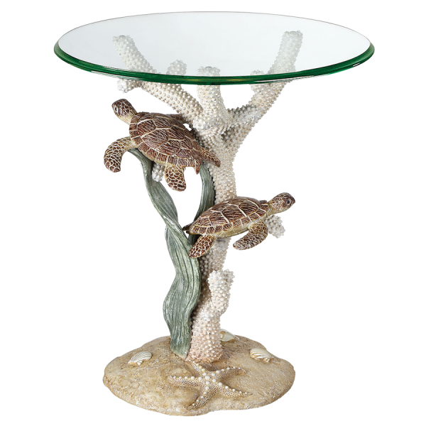 Turtle Sealife Natural Accent Table - Atlantic Fine Furniture Inc
