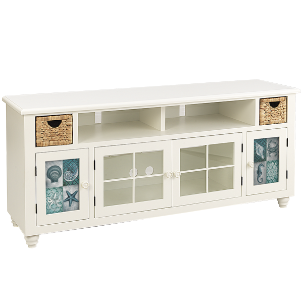 Andros Plasma Cabinet - White with Optional Insert Panel