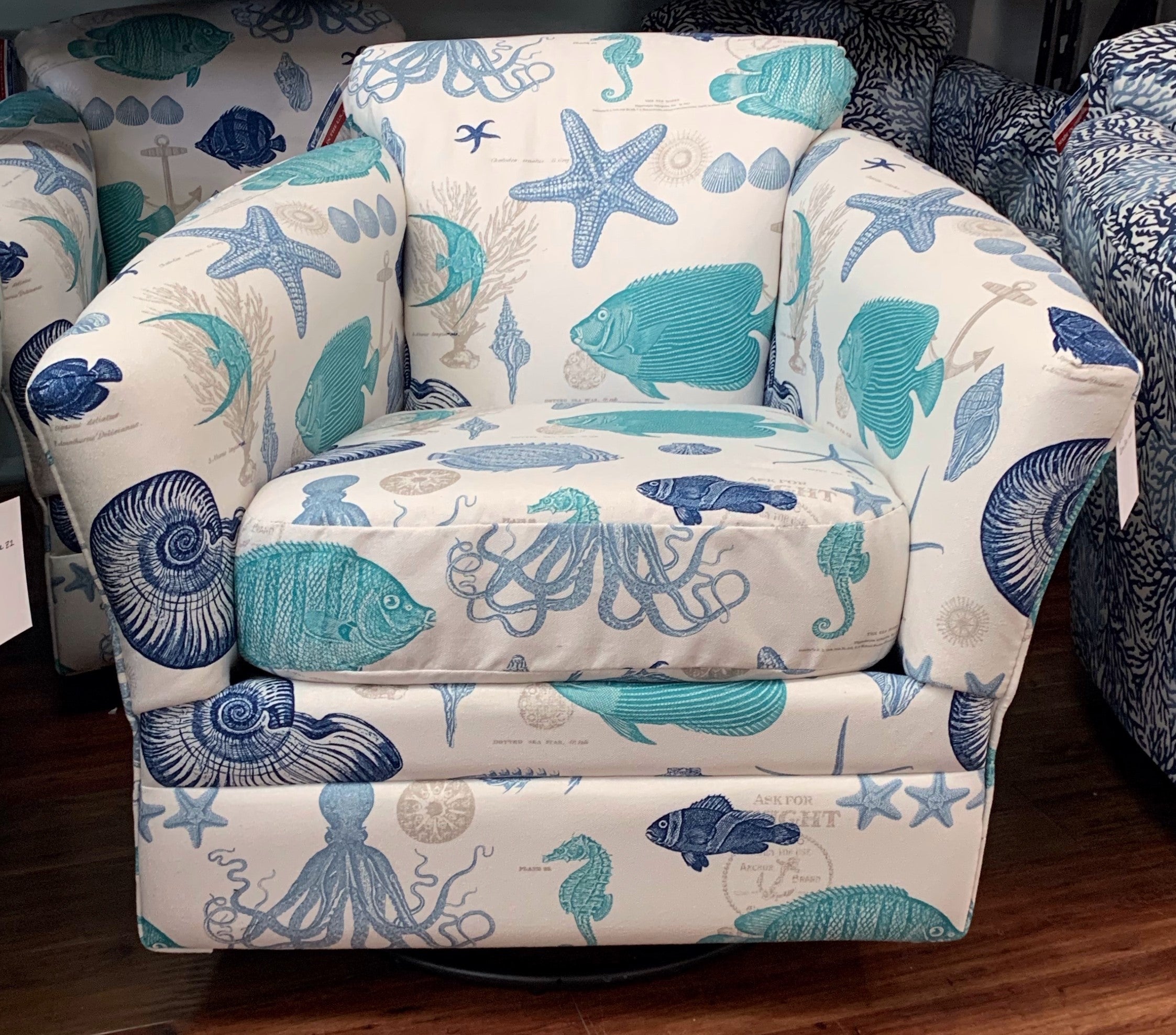 Custom Swivel Glider Barrel Chair - Atlantic Fine Furniture Inc