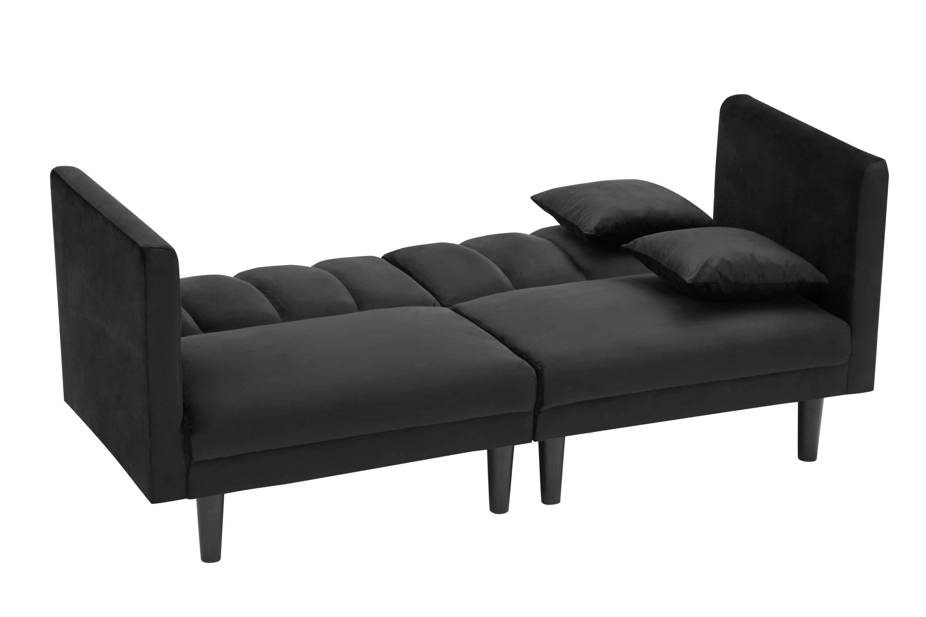 FUTON SOFA SLEEPER BLACK VELVET(same as W223S00554) - Atlantic Fine Furniture Inc