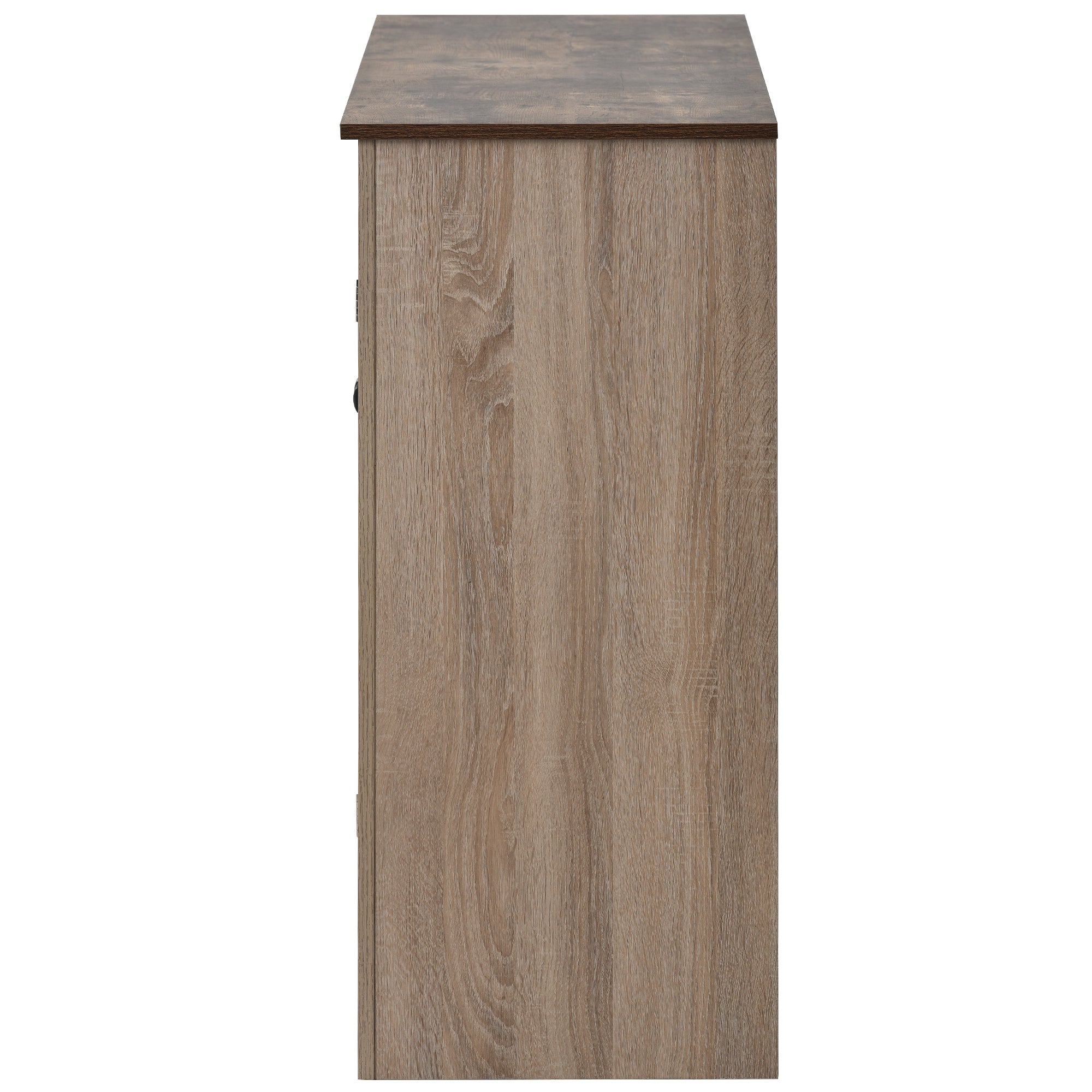 U-Can TV Stand with 2 Doors Adjustable Panels Open Style Cabinet, Sideboard for Living room, Tiger - Atlantic Fine Furniture Inc