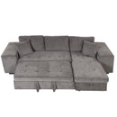 Orisfur. 104" L-Shape 3 Seat Reversible Sectional Couch, Pull Out Sleeper Sofa with Storage Chaise and 2 Stools for Living Room Furniture Set - Atlantic Fine Furniture Inc