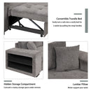 Orisfur. 104" L-Shape 3 Seat Reversible Sectional Couch, Pull Out Sleeper Sofa with Storage Chaise and 2 Stools for Living Room Furniture Set - Atlantic Fine Furniture Inc