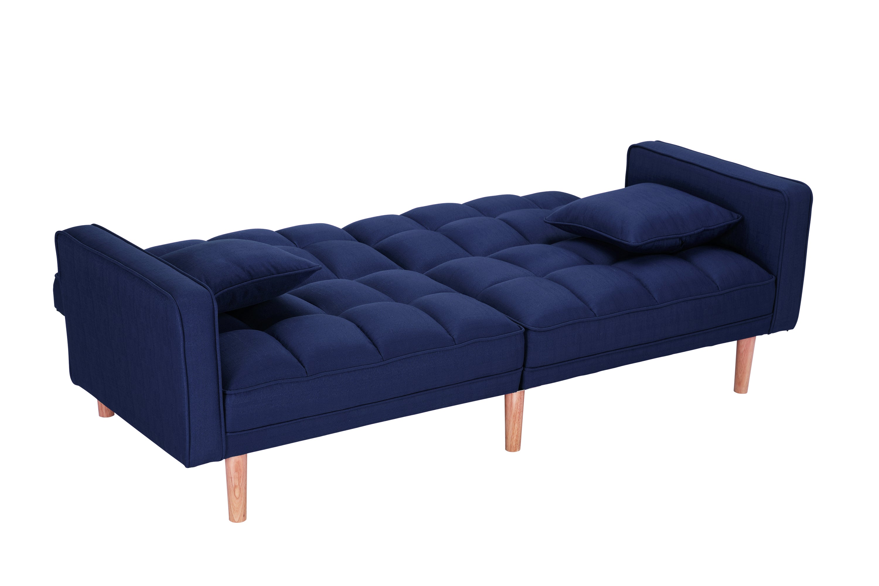 FUTON SLEEPER SOFA WITH 2 PILLOWS NAVY BLUE FABRIC(W223S00030) - Atlantic Fine Furniture Inc