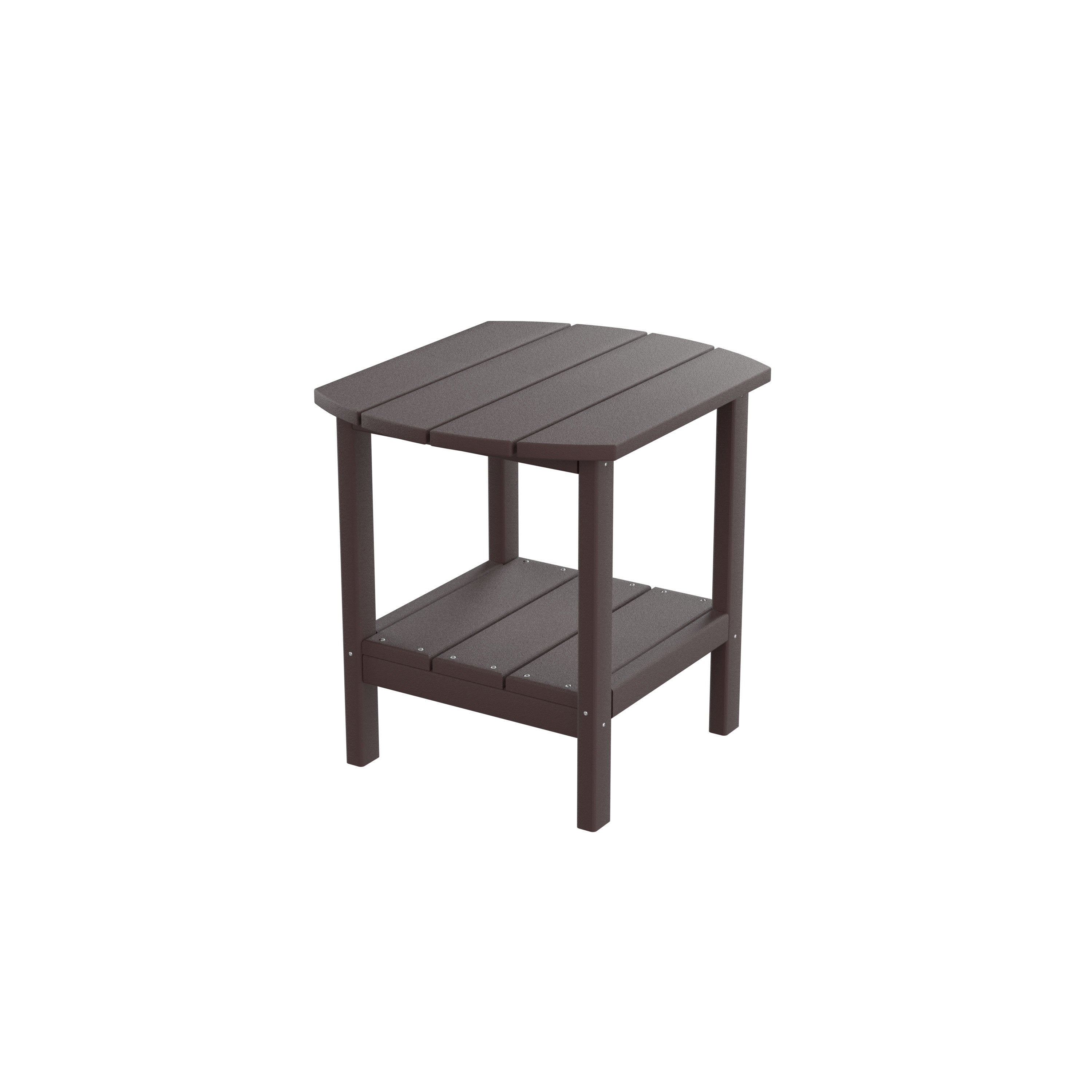 HDPE side table,adirondack table,porch table, patio table for outdoor and pool Brown - Atlantic Fine Furniture Inc