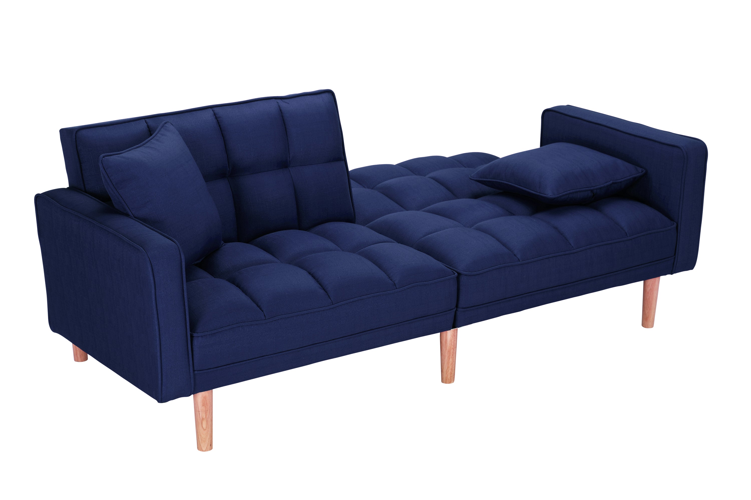 FUTON SLEEPER SOFA WITH 2 PILLOWS NAVY BLUE FABRIC (same as W223S00990,W223S00581) - Atlantic Fine Furniture Inc