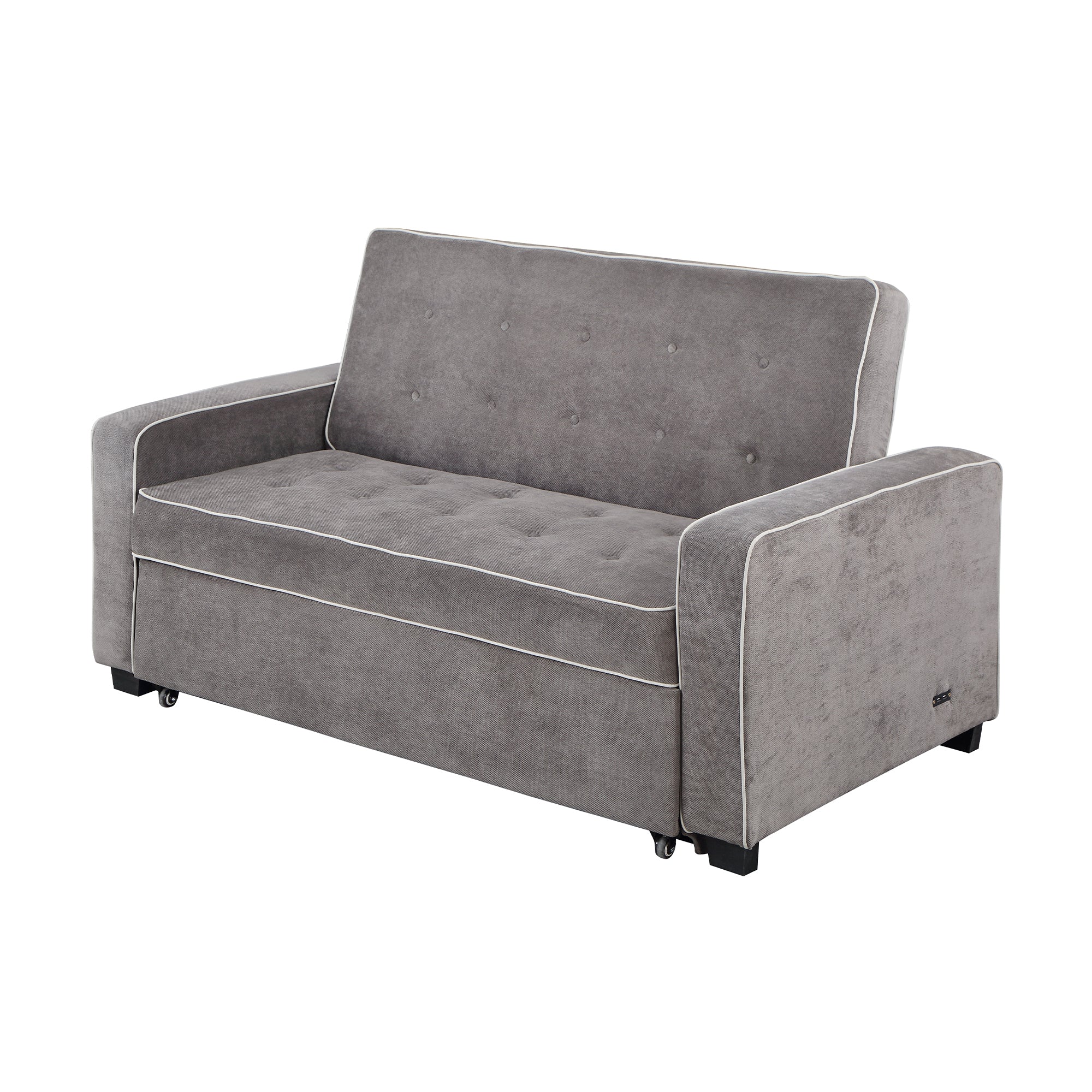 Orisfur. 66" Convertible Sleeper Bed, Adjustable Loveseat Couch with Dual USB Ports for Living Room Space - Atlantic Fine Furniture Inc