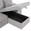 Orisfur. 104" Pull Out Sleeper Sofa Reversible L-Shape 3 Seat Sectional Couch with Storage Chaise and 2 Stools for Living Room Furniture Set - Atlantic Fine Furniture Inc
