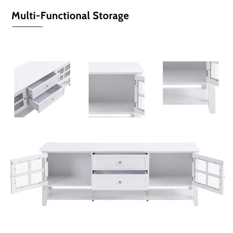 Tv Stand For Tvs Up To 60'', Entertainment Center With Multifunctional Storage Space, TV Cabinet With Modern Design, Media Console For Living Room, Bedroom