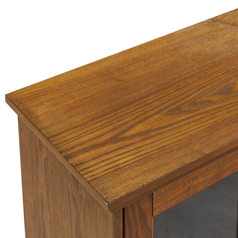 Modern Electric Fireplace TV Stand Fit up to 55" Flat Screen TV Adjustable Tempered Glass Shelves , Espresso - Atlantic Fine Furniture Inc