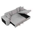 Orisfur. 104" Pull Out Sleeper Sofa Reversible L-Shape 3 Seat Sectional Couch with Storage Chaise and 2 Stools for Living Room Furniture Set - Atlantic Fine Furniture Inc