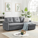 Orisfur. 83" Pull Out Sleeper Sofa Reversible L-Shape 3 Seat Sectional Couch with Storage for Living Room Furniture Set - Atlantic Fine Furniture Inc