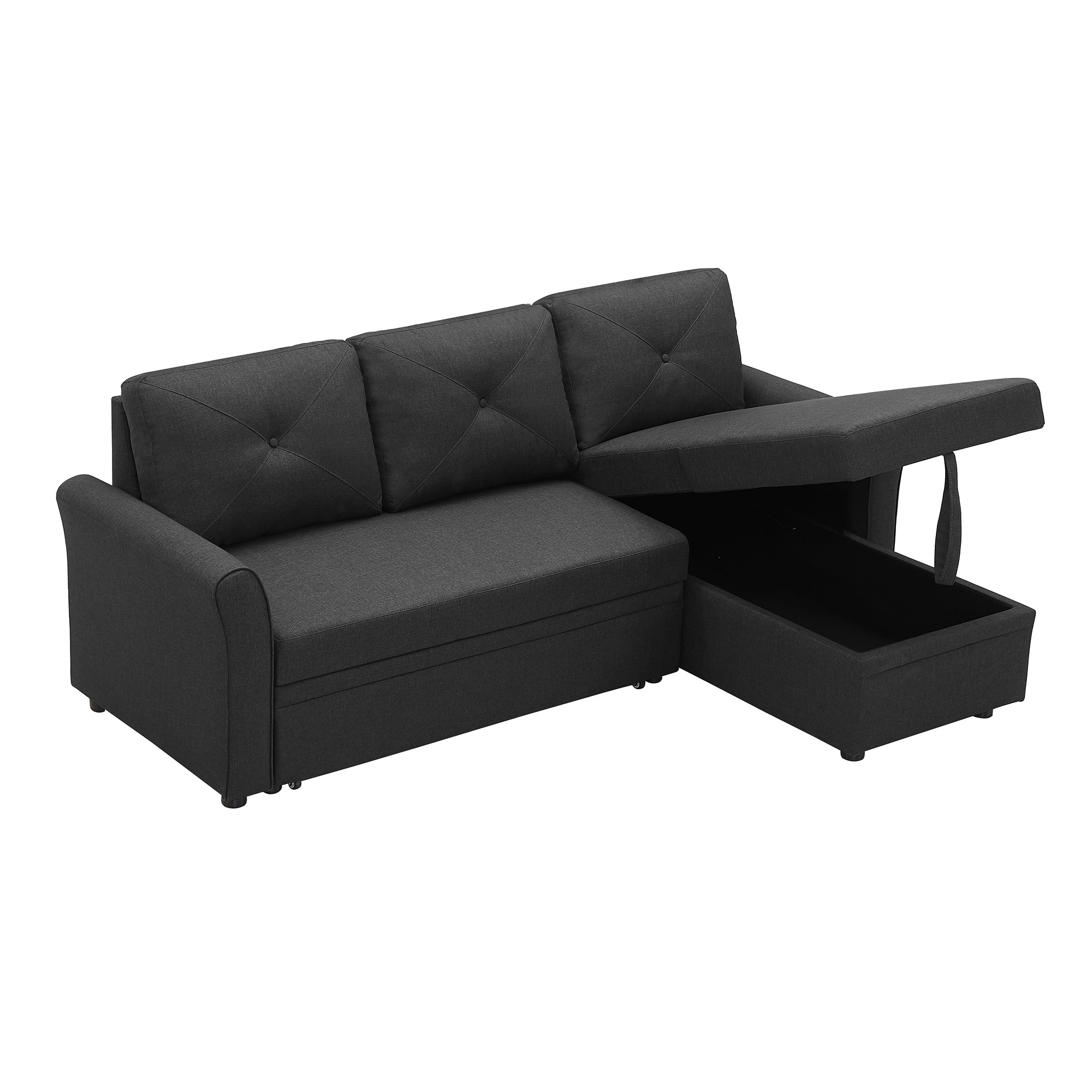 Orisfur. 83" Pull Out Sleeper Sofa Reversible L-Shape 3 Seat Sectional Couch with Storage for Living Room Furniture Set - Atlantic Fine Furniture Inc