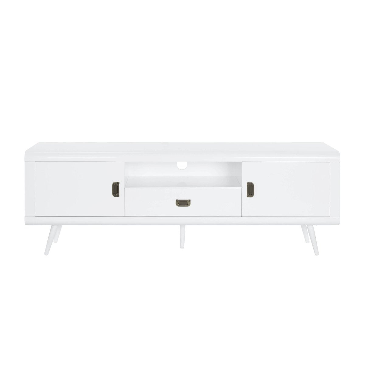 ACME Pagan TV Stand in White High Gloss Finish LV00745 - Atlantic Fine Furniture Inc