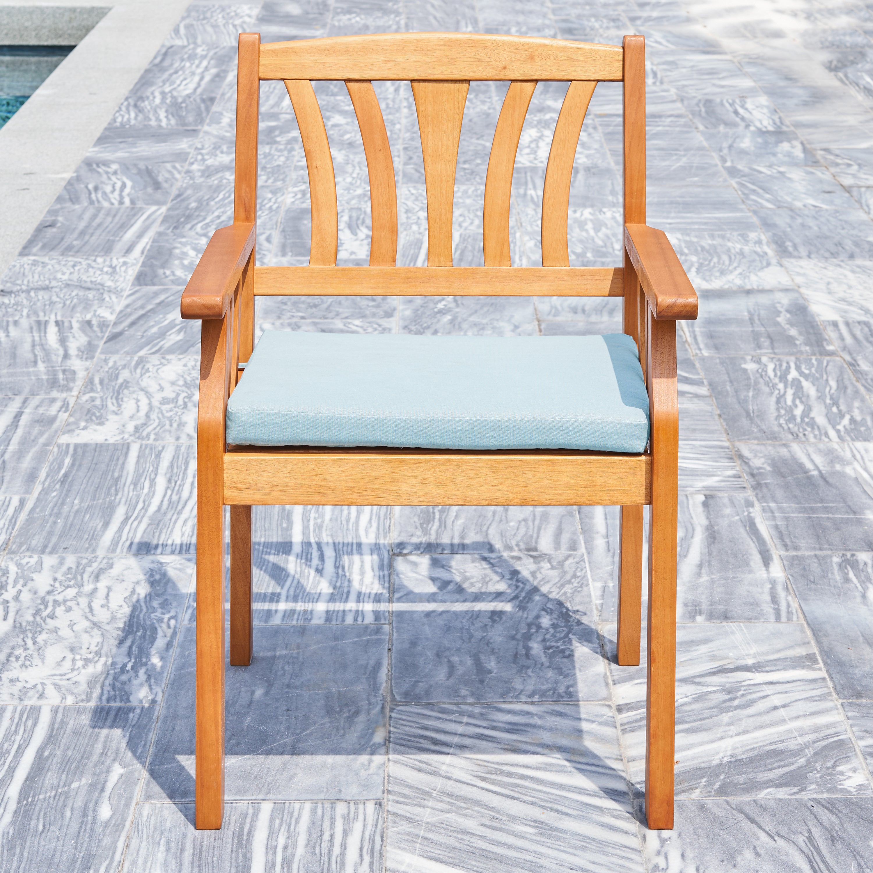 Kapalua Honey Nautical Outdoor Eucalyptus Wooden Dining Chair - Atlantic Fine Furniture Inc