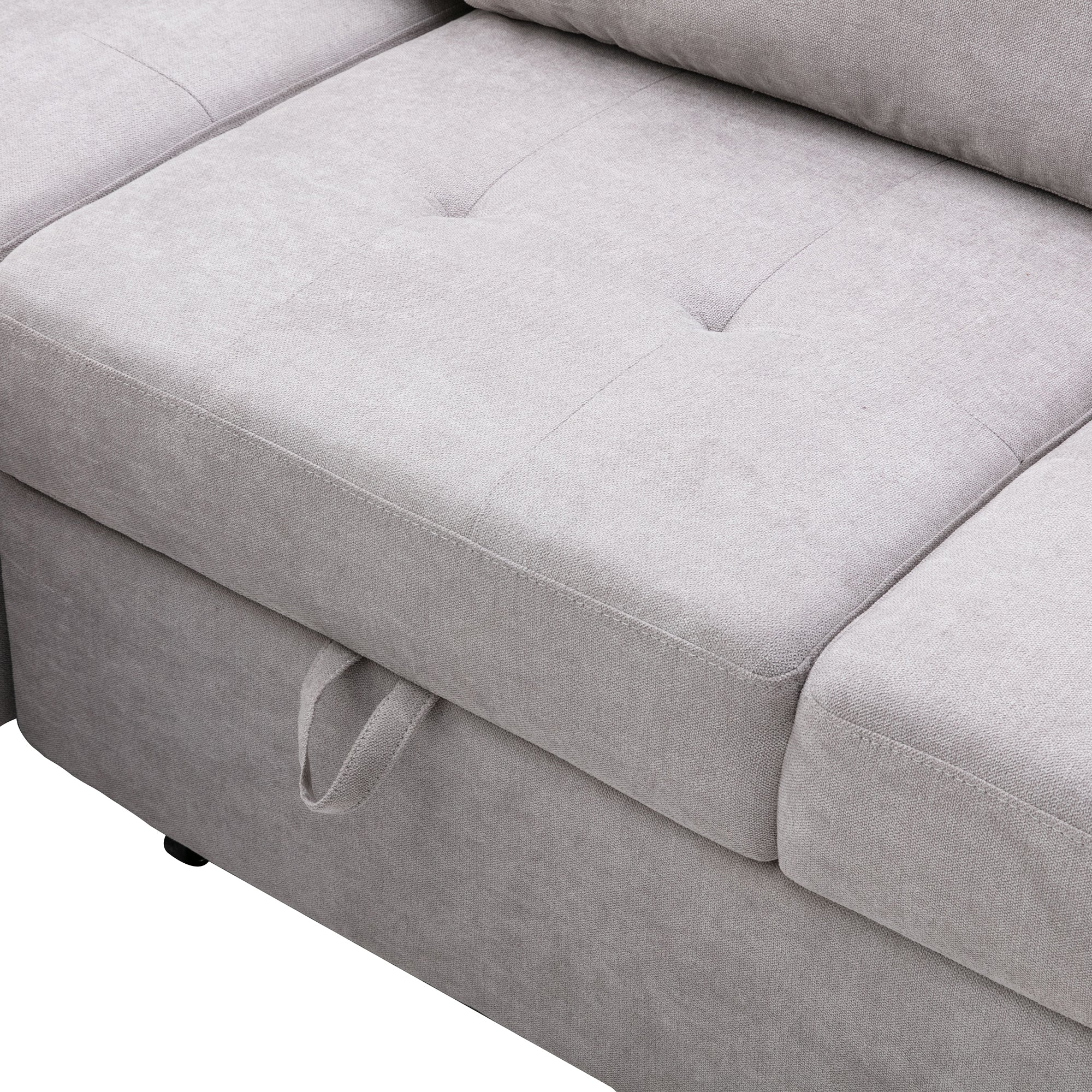 Orisfur. 86" Sleeper Sectional Sofa, L-Shape Corner Couch Sofa-Bed with Storage Ottoman & Hidden Arm Storage for Living Room Apartment - Atlantic Fine Furniture Inc