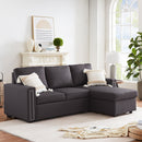 Orisfur. 83" Pull Out Sleeper Sofa Reversible L-Shape 3 Seat Sectional Couch with Storage Chaise for Living Room Furniture Set - Atlantic Fine Furniture Inc