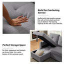 Orisfur. 81" Sleeper Sofa Bed Reversible Sectional Couch with Storage Chaise and Two Cup Holders for Living Room Furniture Set - Atlantic Fine Furniture Inc