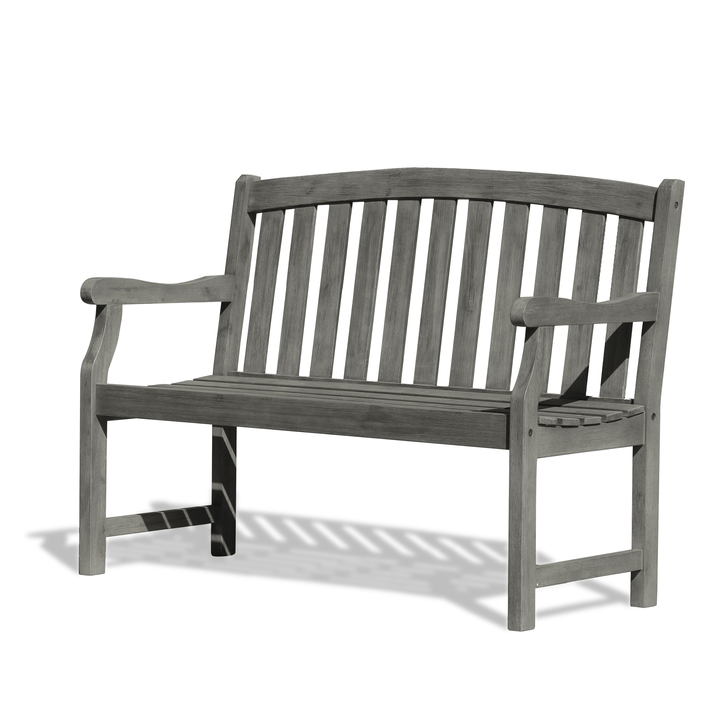 Renaissance Outdoor Patio 4-foot Hand-scraped Wood Garden Bench - Atlantic Fine Furniture Inc