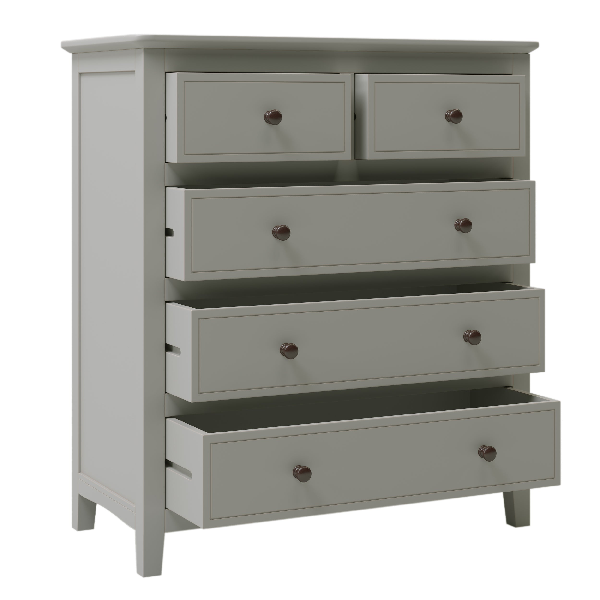 Gray Solid Wood 5 Pieces Queen Bedroom Sets(bed+nightstand*2+chest+dresser)NEW - Atlantic Fine Furniture Inc