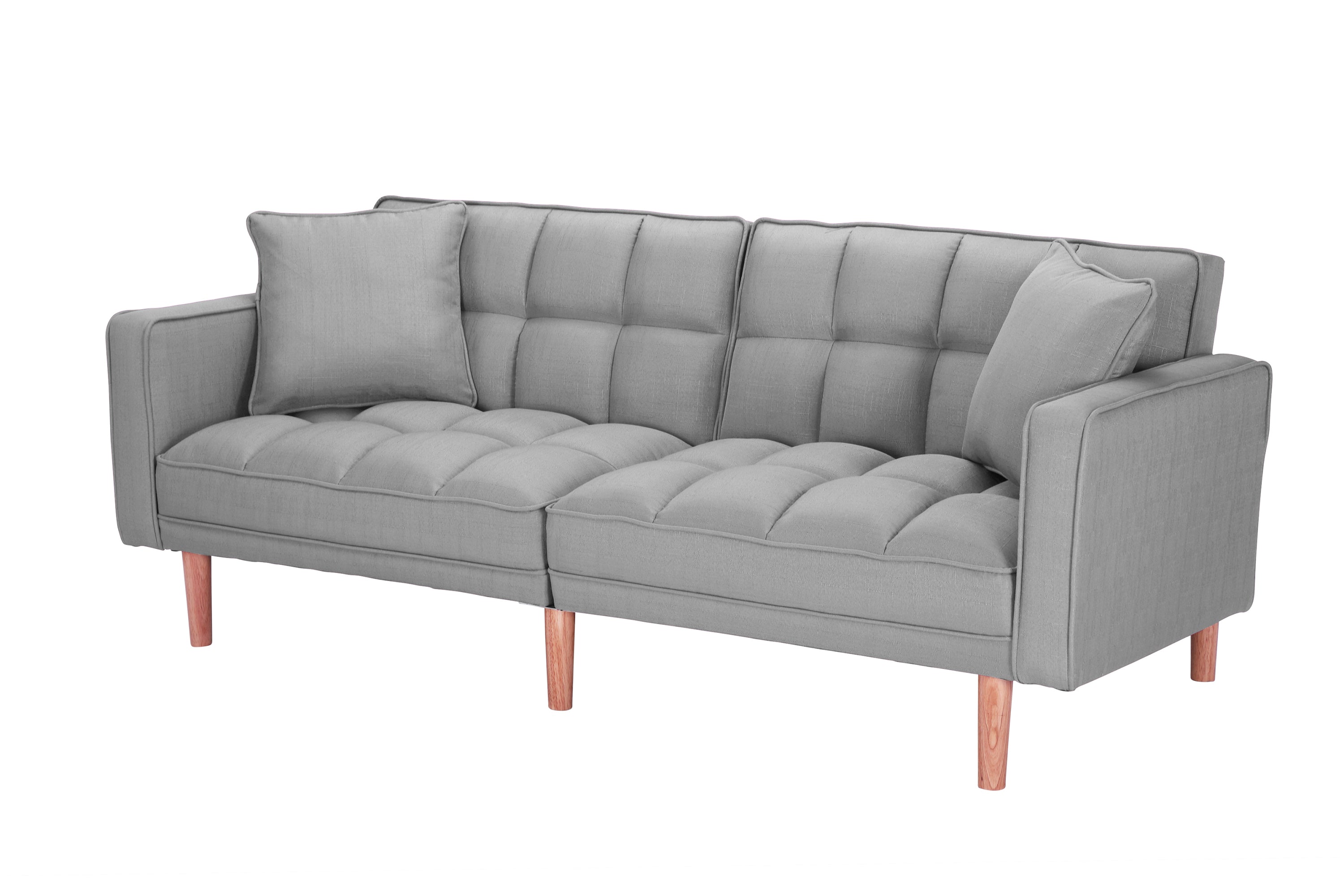 FUTON SLEEPER SOFA WITH 2 PILLOWS LIGHT GREY FABRIC(W223S00032、W223S00583、W223S01339 ) - Atlantic Fine Furniture Inc