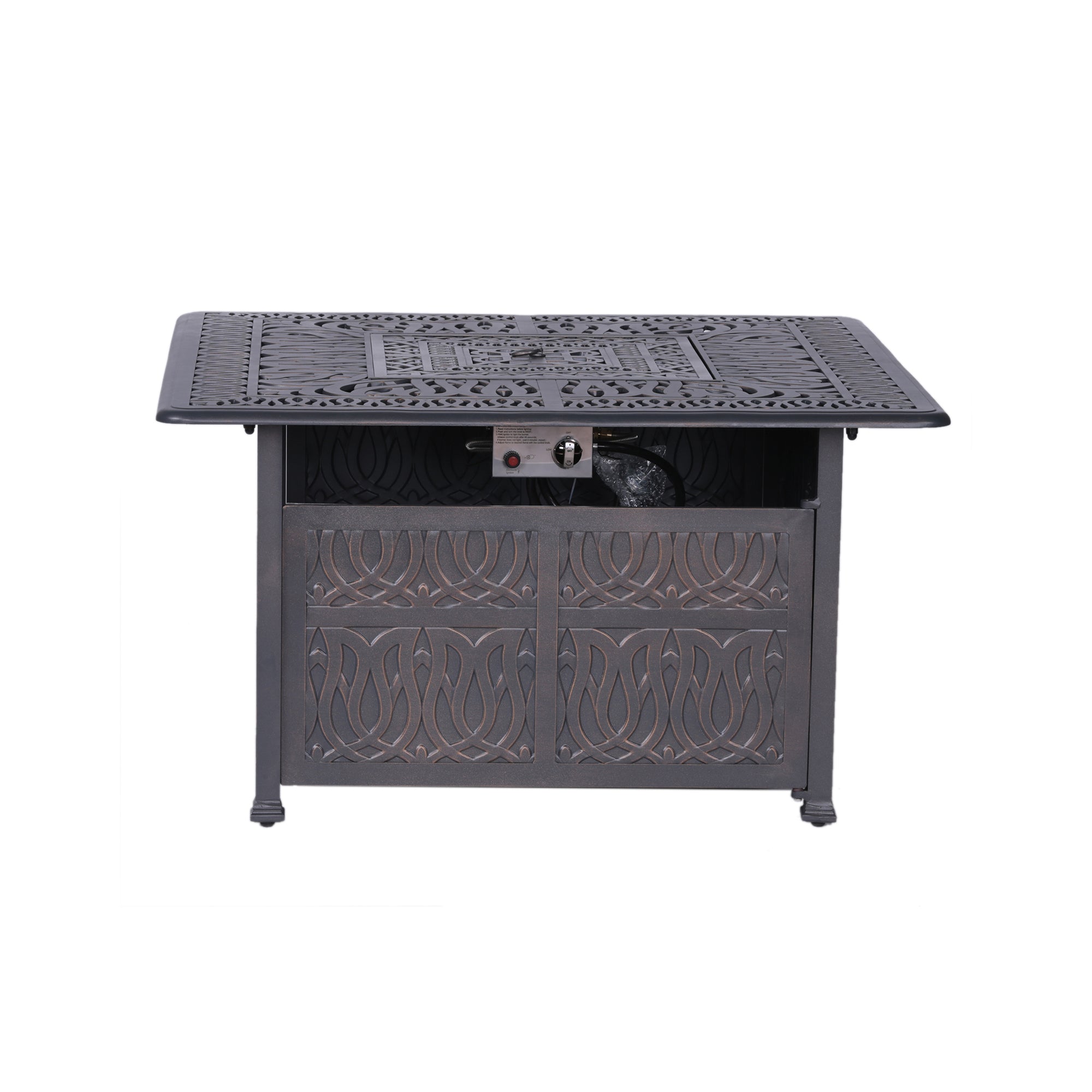 Powder Coated Aluminum Propane Gas Fire Pit Table - Atlantic Fine Furniture Inc