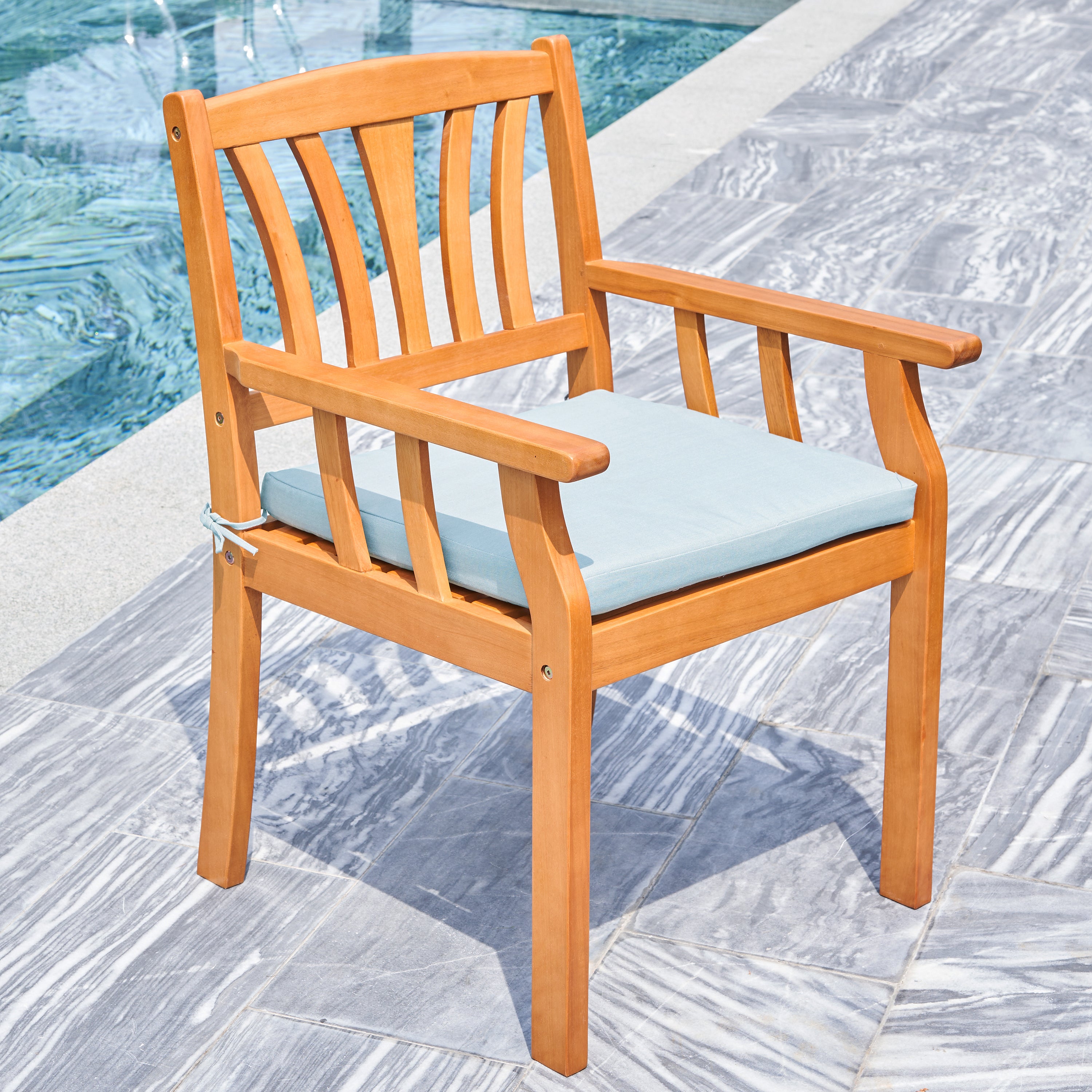 Kapalua Honey Nautical Outdoor Eucalyptus Wooden Dining Chair - Atlantic Fine Furniture Inc