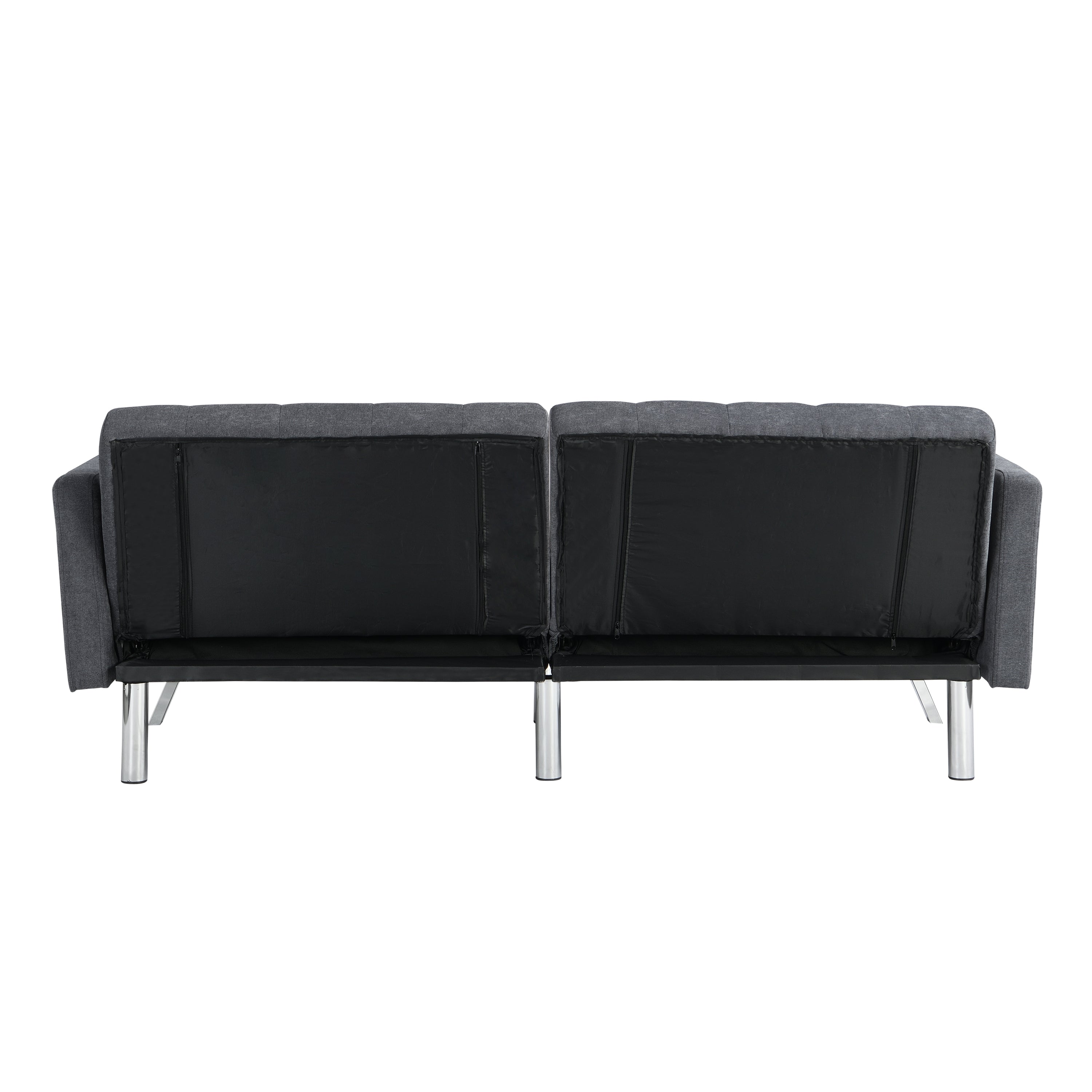 Sofa Bed Convertible Folding Dark Grey Lounge Couch Loveseat Sleeper Sofa Armrests Living Room Bedroom Apartment Reading Room - Atlantic Fine Furniture Inc