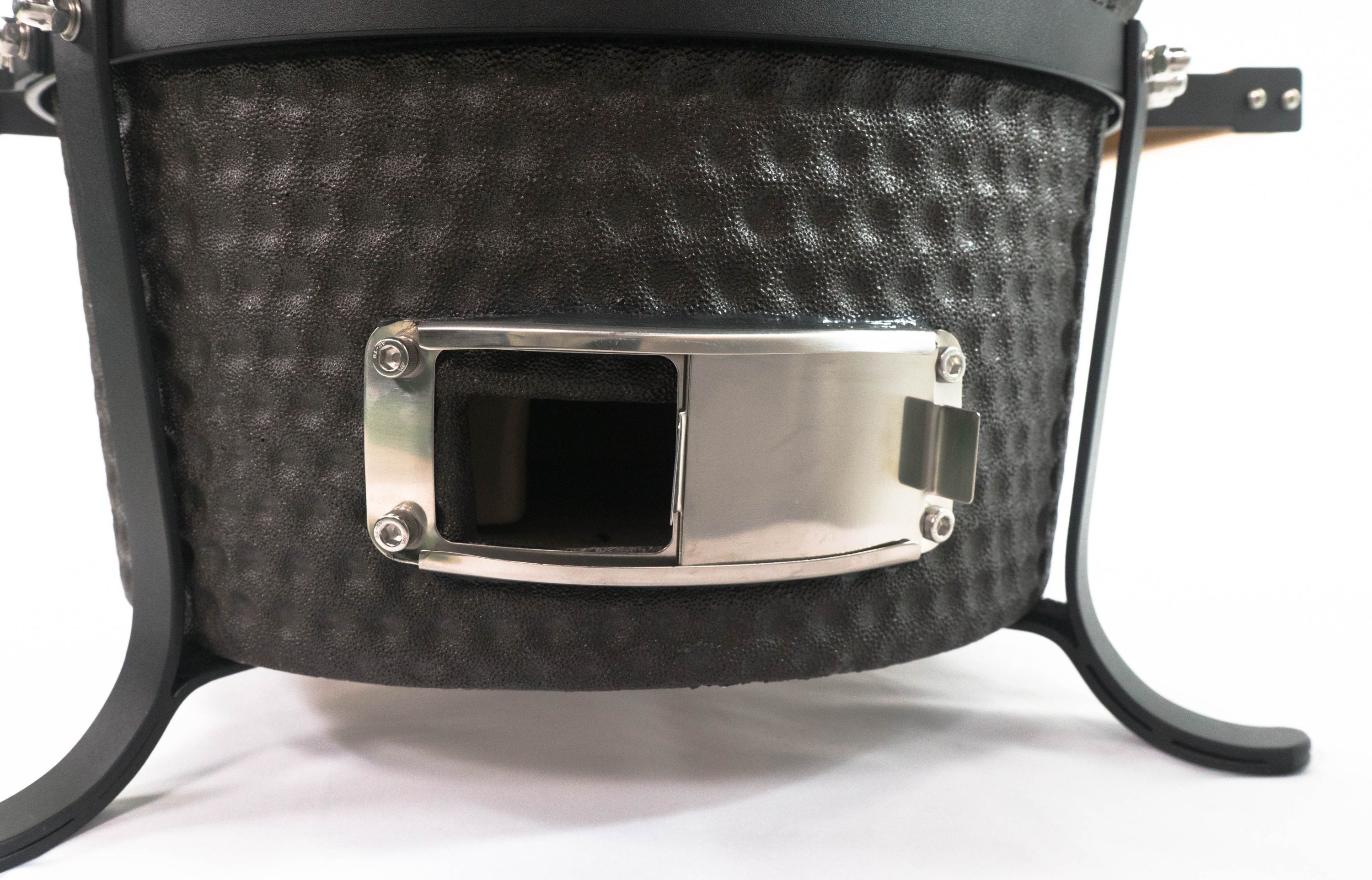 TOOPO 15 Inch Mini Kamado Grill Garden Ceramic Grills BBQ Smoker without Side Table-METTE BLACK - Atlantic Fine Furniture Inc