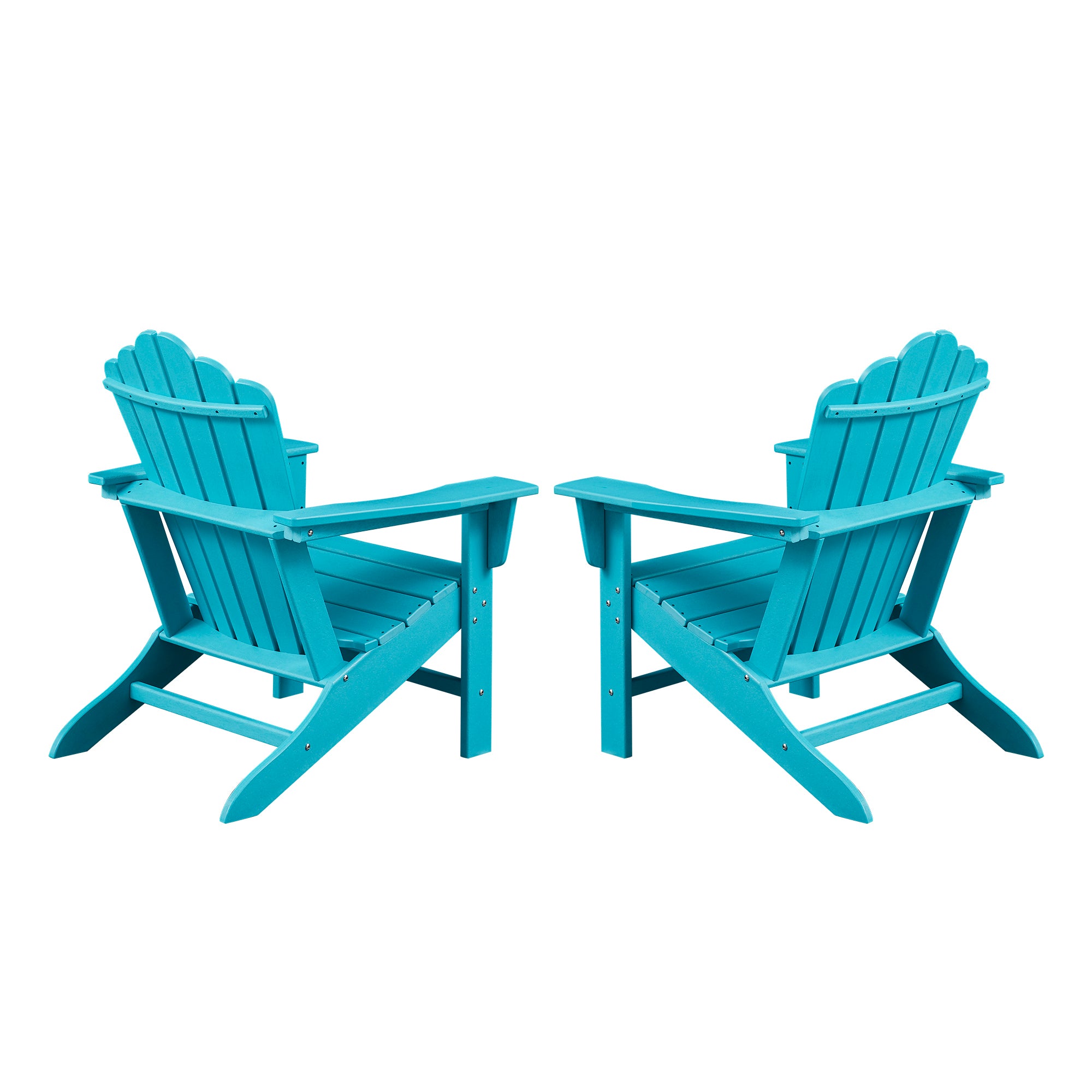 Classic Outdoor Adirondack Chair Set of 2 for Garden Porch Patio Deck Backyard, Weather Resistant Accent Furniture, Blue - Atlantic Fine Furniture Inc